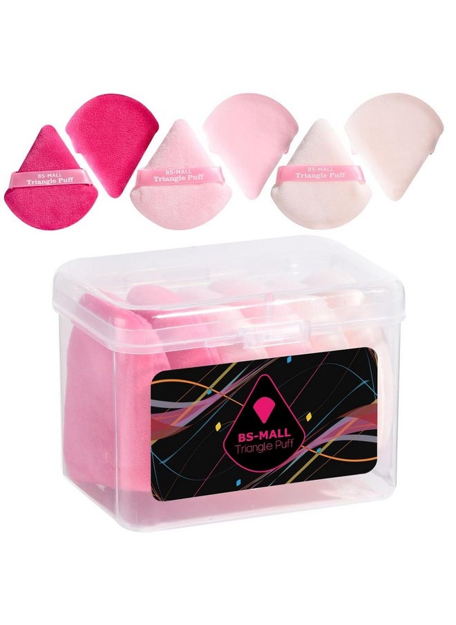 BS مول إسفنجة مكياج الوجه من Bs-Mall Triangle Powder Puff من Bs-Mall، إسفنجة بودرة ناعمة على شكل مثلث لبودرة الجسم السائبة، عبوة من 7 قطع (وردي)  - Image 2