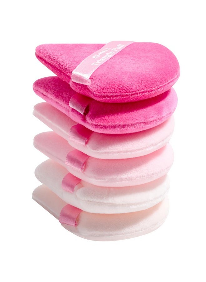 BS مول إسفنجة مكياج الوجه من Bs-Mall Triangle Powder Puff من Bs-Mall، إسفنجة بودرة ناعمة على شكل مثلث لبودرة الجسم السائبة، عبوة من 7 قطع (وردي)  - Image 1