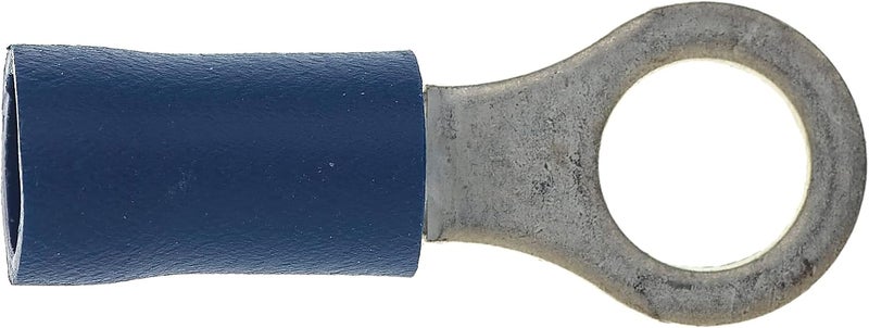 Keple Ring Crimp Terminal - Pack of 100, Blue, 5mm, 30A, 16-14 AWG - Heat Shrink Ring Connectors, Tinned Copper Connectors, Insulated Ring Wire Terminals - Image 3