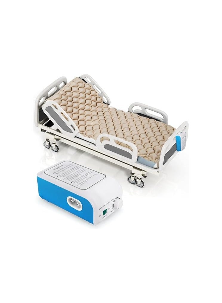 وسادة هوائية بحجم مزدوج/كينج لسرير المستشفى – مع مضخة كهربائية هادئة – لتخفيف قرح الفراش – خامة فينيل – لون برتقالي - Image 1