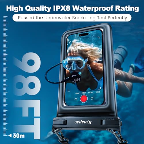 Rynapac [Up to 8.5''] Floating Waterproof Phone Pouch 2 Pack, IPX8 Double Space Waterproof Phone Case with Lanyard for iPhone 17 16 15 Pro Max, Galaxy S26 Ultra, Cellphone Dry Bag Beach Cruise Ship Essentials - Image 2