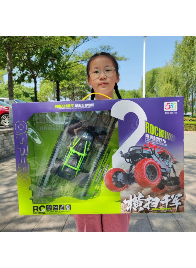 Generic Children's Wireless Remote Control Car Gift Box Boy Charging Four-way Remote Control Climbing Car Car Model Two-way Racing Toy-Color:585-04 Four-channel Off-road Vehicle [randomly Sent Colors]  - Image 2