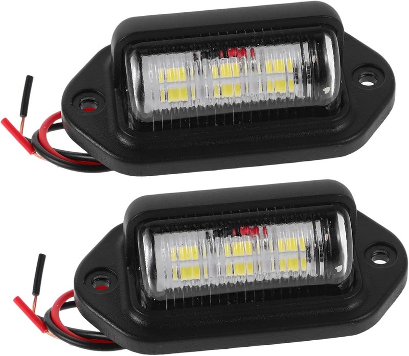 2pcs Black Led License Plate Lights And Side Marker Lights For Car Truck - Image 1