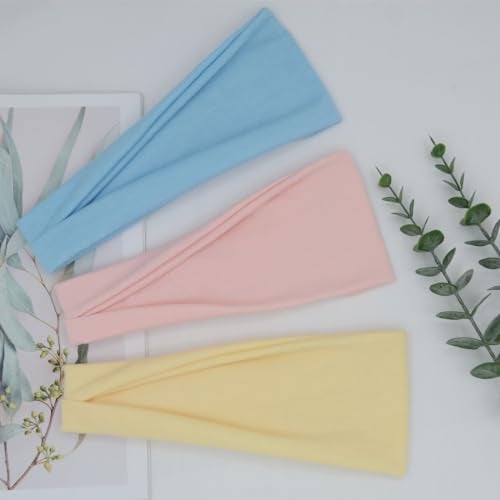 YONUF Fashion Headbands For Women Wide Headband Yoga Workout Head Bands Hair Accessories Band 6 Pack - Image 2