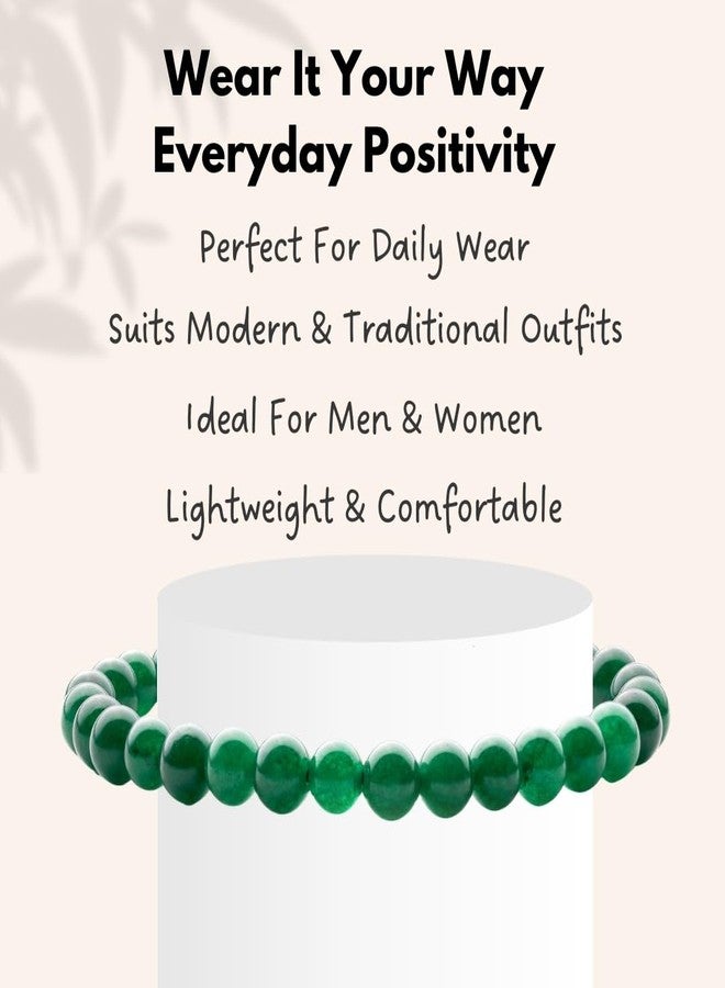 Plus Value Natural Green Jade Bracelet 6mm Beads Jade Stone Bracelet to Attract Money, Wealth, Reiki Healing Crystal for Men, Women (Jute Bag) - Image 4