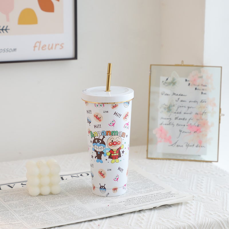 Cute Phnom Penh 304 Stainless Steel Thermos Cup Large Capacity 750Ml Cartoon Vacuum Double-Layer Suction Cup Ice Bully Cup - Image 5
