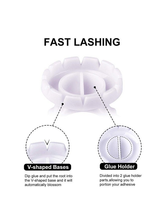 MEKK Glue Rings 100PCS Glue Rings for Eyelash Extension Lash Extension Supplies Disposable Lash Extension Supplies Fanning Blossom Cups for Eyelash Extension(White)… - Image 3