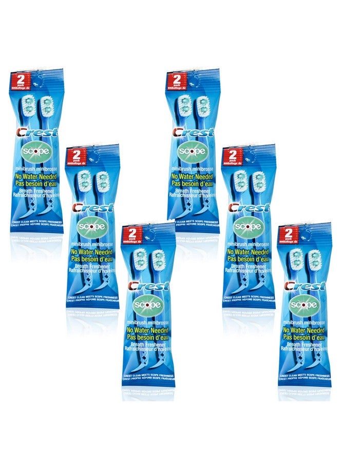 Crest Scope | Mini Brushes-Disposable Toothbrushes with Toothpaste and Pick for Work or Travel (12count, 6 Pack (12 Brushes)) - Image 1