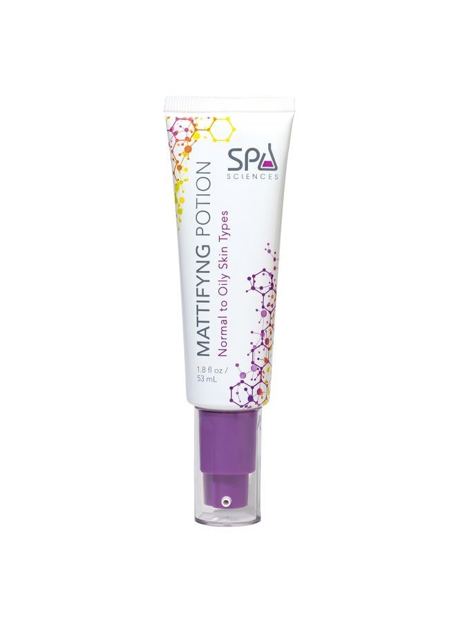 Spa Sciences - Mattifying Potion - Purifying Oil-control Moisturizer - With Charcoal Powder, Niacinamide, Glycolic Acid - Control, Hydrate, Protect - Vegan - For All Skin Types - 1.8oz - Image 1