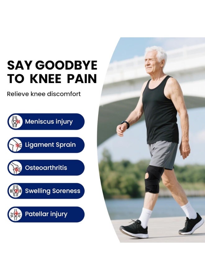 PYC Knee Brace for Men & Women - ACL, MCL, Meniscus Tear Support & Arthritis Pain Relief - Stabilizing Knee Braces Support with Side Stabilizers & Patella Gel Pad - Image 3