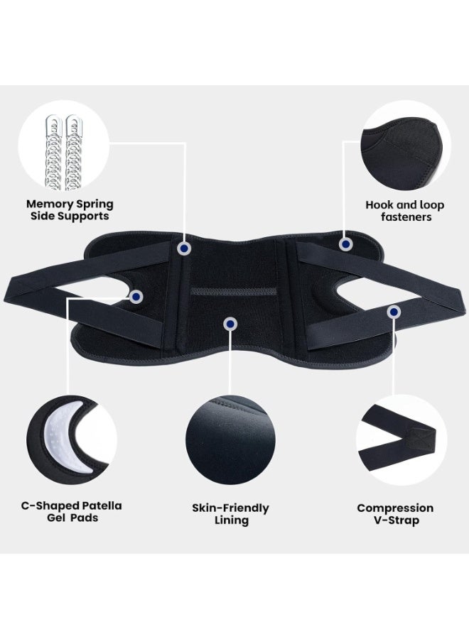 PYC Knee Brace for Men & Women - ACL, MCL, Meniscus Tear Support & Arthritis Pain Relief - Stabilizing Knee Braces Support with Side Stabilizers & Patella Gel Pad - Image 2