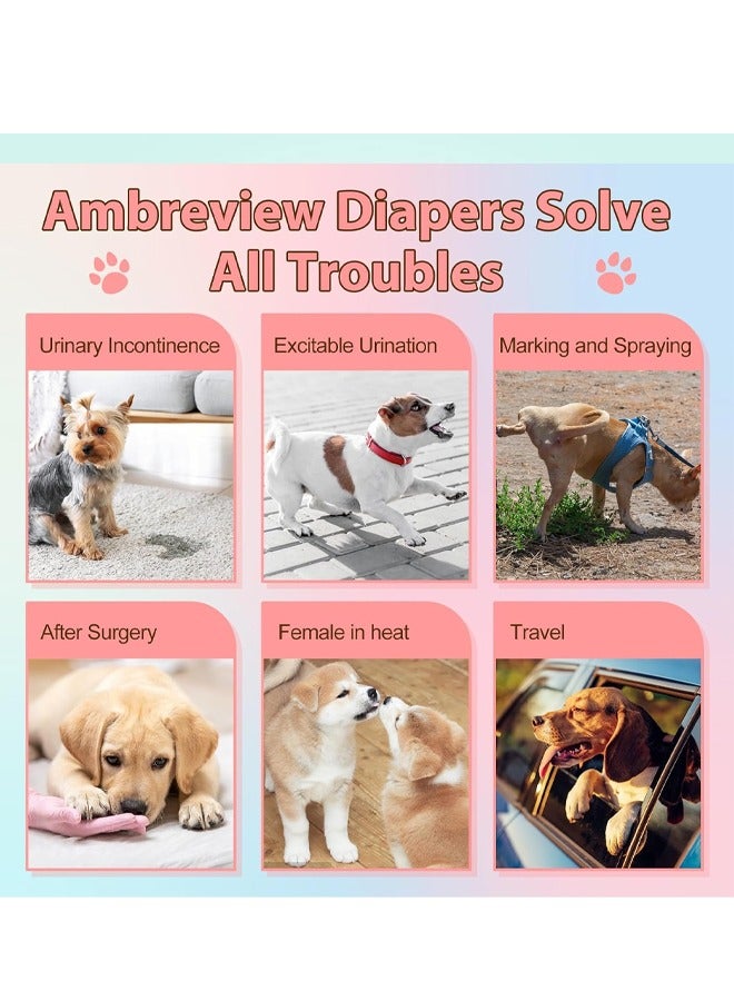 Pet Soft Dog Diapers Female Disposable Dog Diapers Cat Diapers for Female Cats Puppy Diapers M 10 Pcs - Image 3