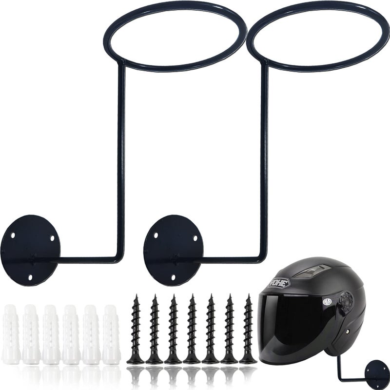 ROYHOO 2PCS Motorcycle Accessories Helmet Holder Metal Stand Wall Mounted Hanger Rack for JacketCoatsHatsDancing MasksBall Back for BasketballFootballVolleyball