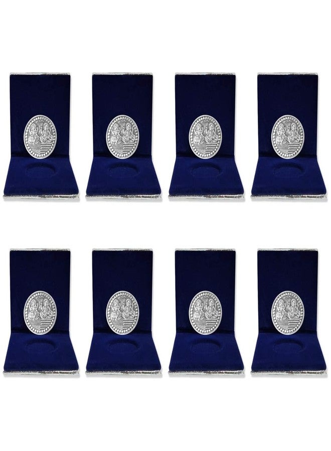 NINE10 German Silver Coins 10 Grams Silver Plated for Diwali Gift Items for Men, Women, Staff, Customer, Clients, Corporate with Velvet Gift Box (Pack of 8) - Image 1