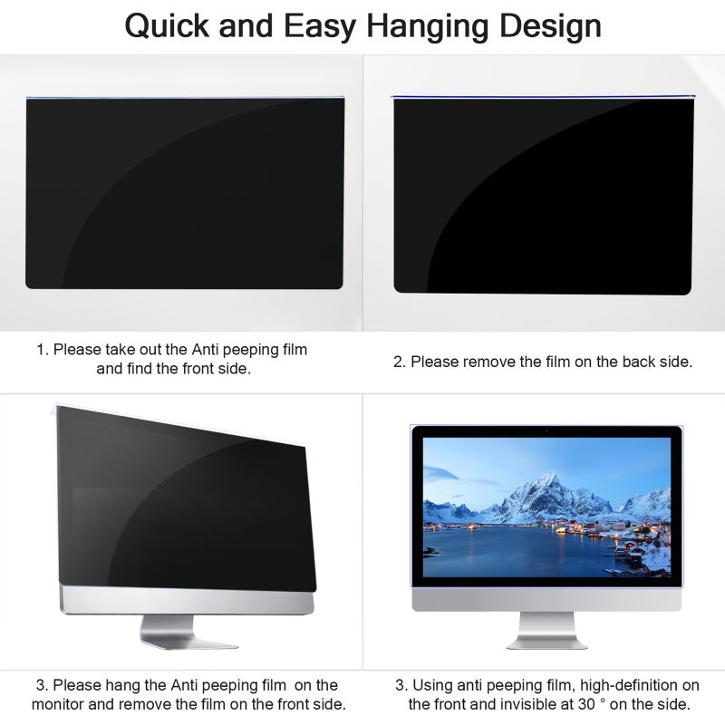 Universal Anti-Peeping Screen Protector 12.5-32 Inches Blue Light Blocking Monitor Filter for Computer/Laptop Frame Suspending Type - Image 3