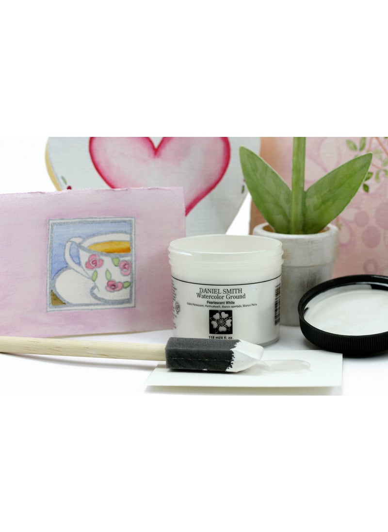 Daniel Smith Daniel Smith Watercolor Ground 4oz Jar, Pearlescent White, 284055013, 4 Fl Oz (Pack of 1)  - Image 2