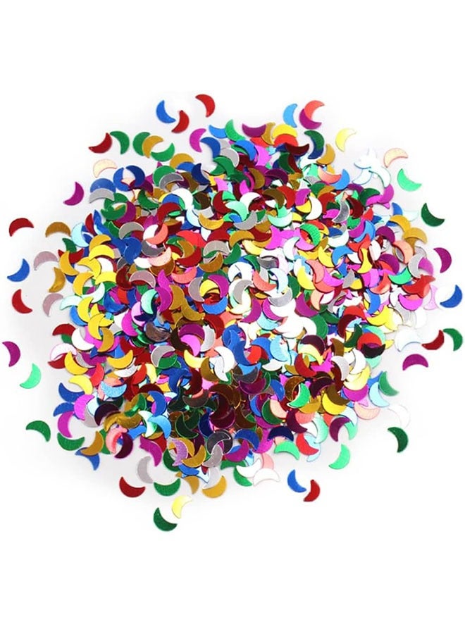 Confetti, 4000 pcs 30 g Plastic Moon Sparkly Sequins for Nail Art Decorations and Party Supplies, Mixed Color - Image 1