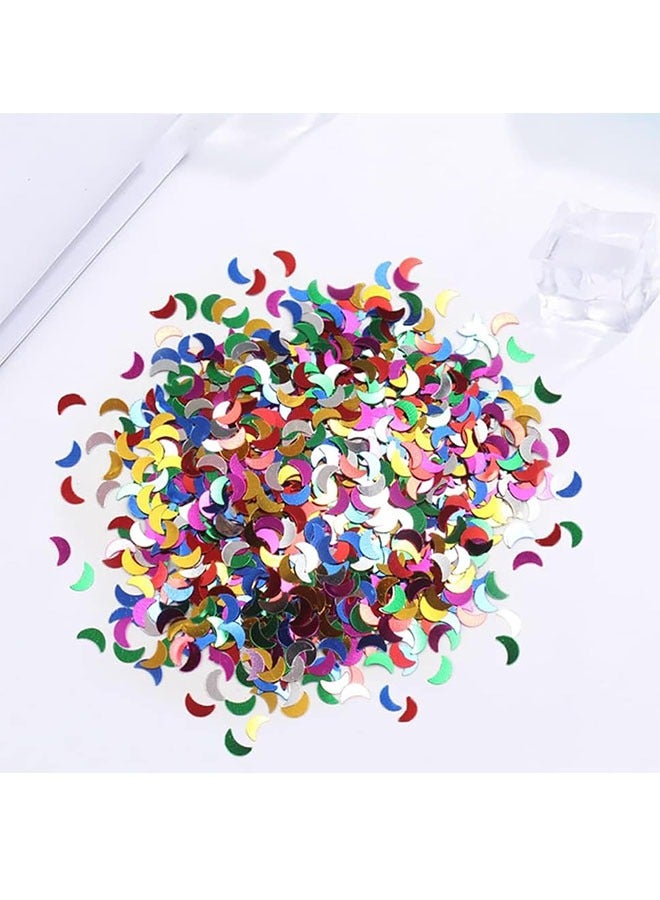 Confetti, 4000 pcs 30 g Plastic Moon Sparkly Sequins for Nail Art Decorations and Party Supplies, Mixed Color - Image 2