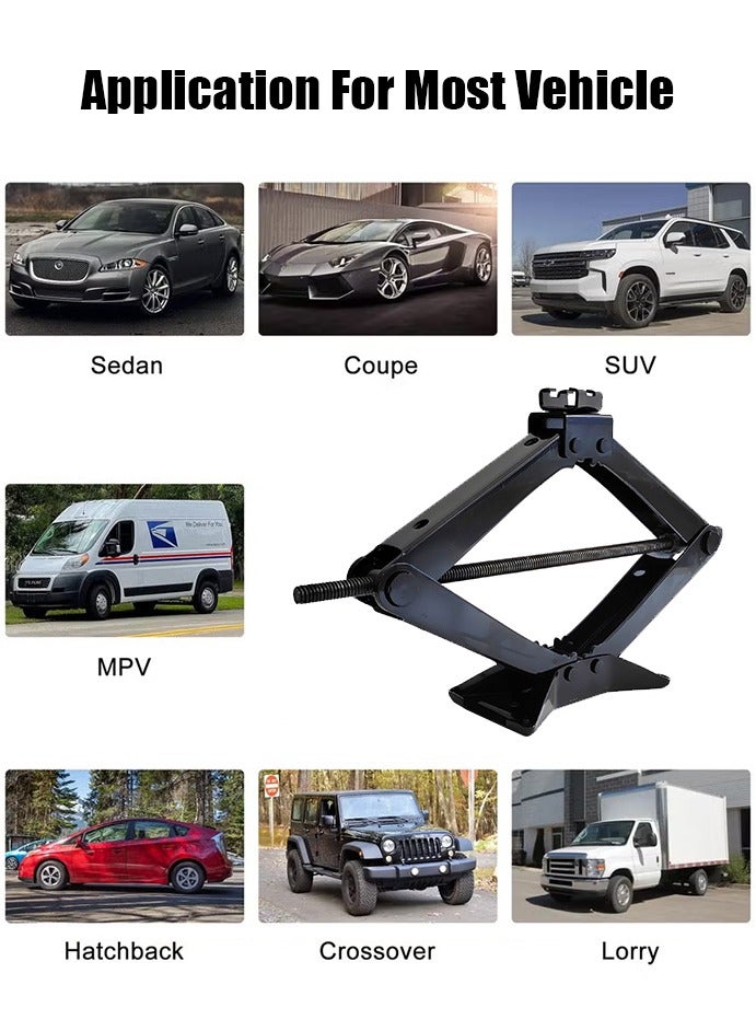 Beauenty Scissor Lift Jack, Compact Car Jack Kit for Auto SUV, RV, MPV with Smart Ratchet Design, Heavy Duty Tire Changing Kit Lifting 2 Ton (4409 lbs) Tire Jack. - Image 5