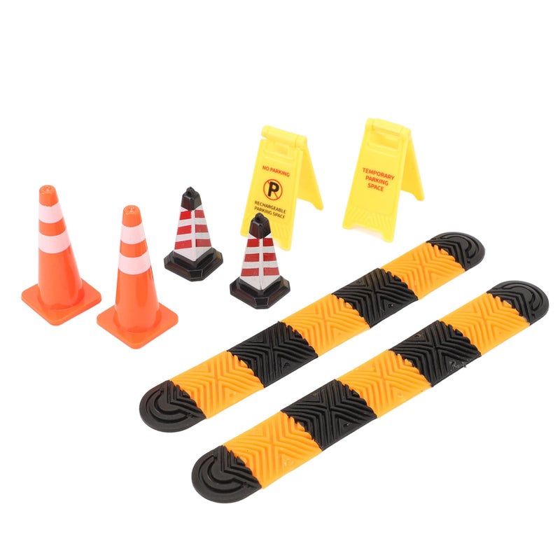 VINGVO Rc Car Ramp Rc Crawler Car Accessories 118 124 Climbing Car Mood Piece Speed Bumps Ice Cream Cones Warning Signs Model Rc Road Block Car Scene Accessories for Scx24 - Image 3