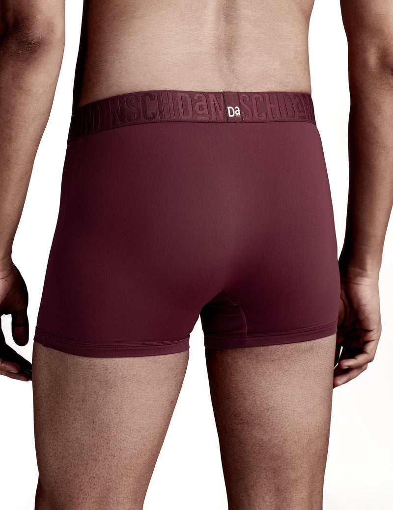 DAMENSCH Unreal Trunk for Men, Microfiber Spandex Underwear for Men, Ultra-Lightweight, Soft No-Curl Waistband Mens Trunk, Anti-Static Mens Trunks, Mid-Rise Underwear for Man-Topaz Red-M - Image 3