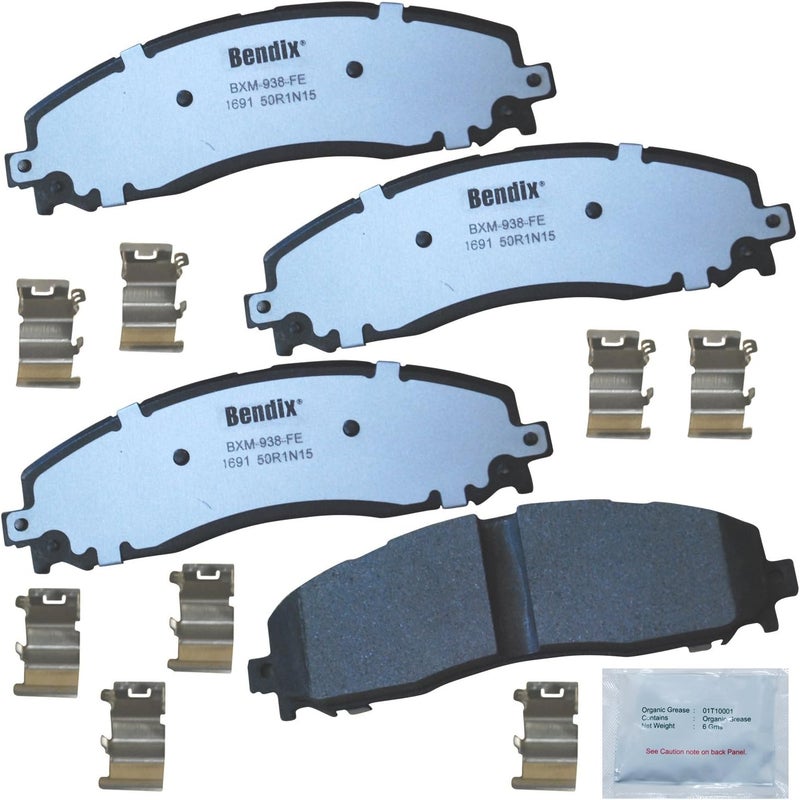 Bendix Fleet Metlok MKD1691FM Semi-Metallic Rear Brake Pads for Ford F-250 Super Duty 2022-2013, F-250 Super Duty 2024, F-350 2016-2013, F-350 Super Duty 2022-2013, F-450 Super Duty 2015-2013 - Image 1