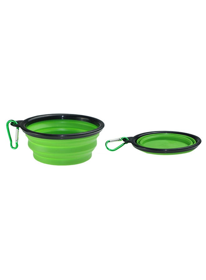 NIBEMINENT Portable Silicone Collapsible Pet Bowl Green