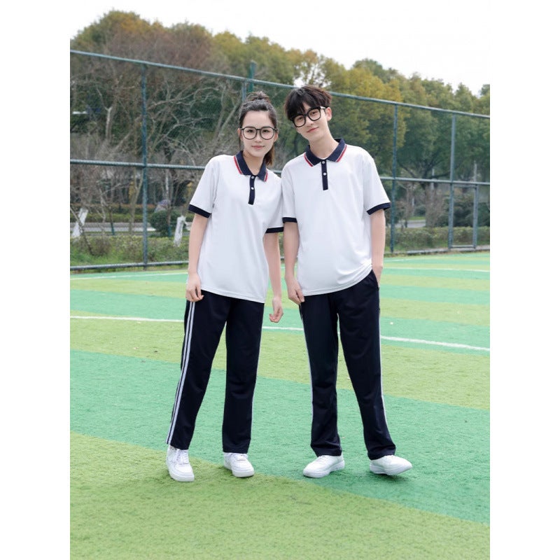 Blue And White School Uniform Sports Suit Junior High School Student Sports Meeting Class Uniform Student Summer High School Short-Sleeved Men'S And Women'S T-Shirt - Image 5