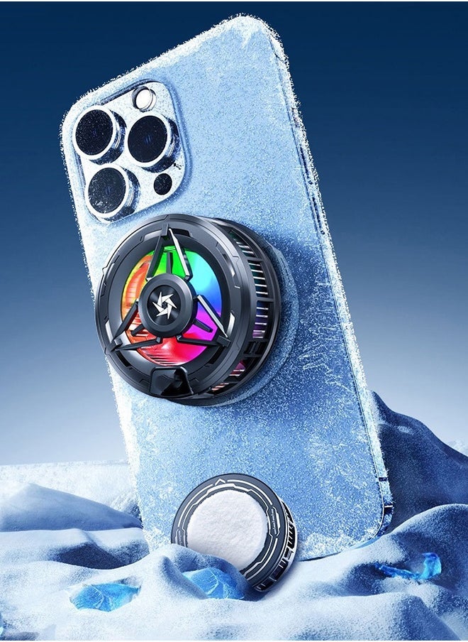 Phone Cooler for Gaming, Dual-Mode Semiconductor Cooling Fan with Magnetic Adsorption, Mini Quiet Phone Radiator for Mobile Phones, Tablets & PCs  - Image 1
