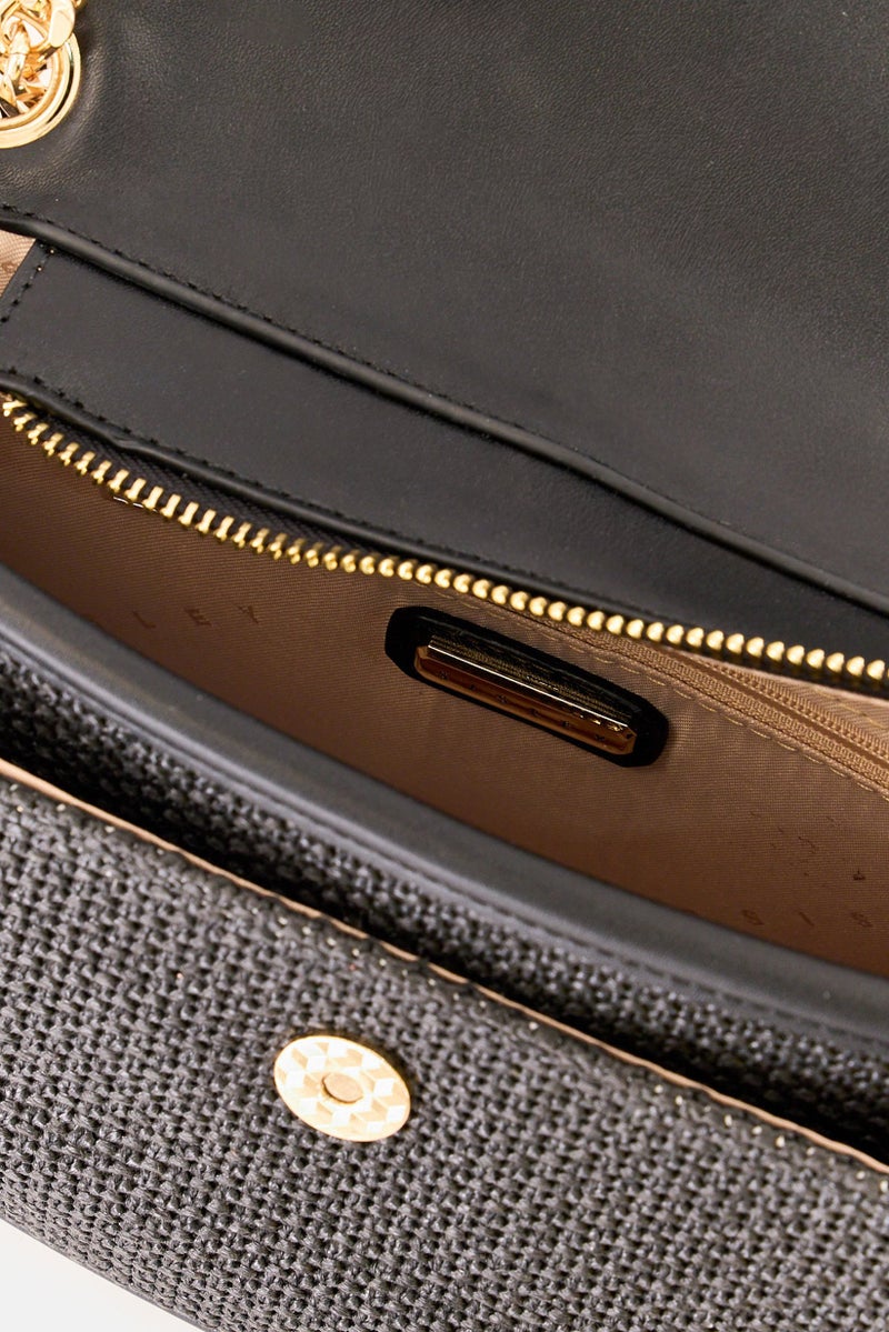 SISLEY Women Brand Logo Shoulder Bag, Black - Image 4