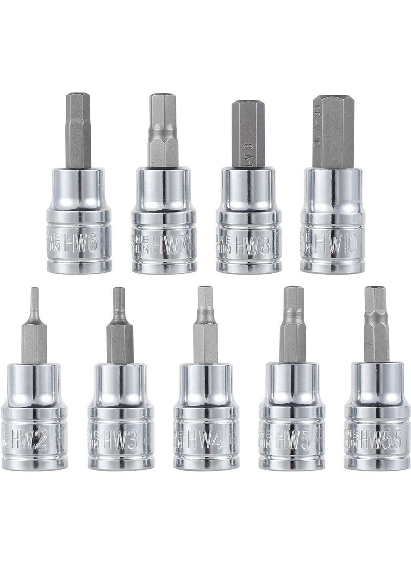 ماركة غير محددة 9 قطعة 3 / 8 بوصة متري ، 2-10mm مقبس  برأس سداسي  - Image 3