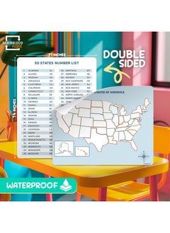 Scribbledo Us Map Practice Sheets 11”X14” Map Of The United States Dry Erase Sheets Homeschool Supplies United States Map Teacher Students Classroom Pack Of 10 Sheets  - Image 2