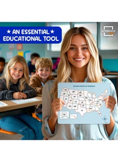 Scribbledo Us Map Practice Sheets 11”X14” Map Of The United States Dry Erase Sheets Homeschool Supplies United States Map Teacher Students Classroom Pack Of 10 Sheets  - Image 4