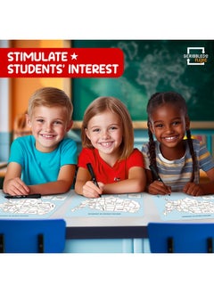 Scribbledo Us Map Practice Sheets 11”X14” Map Of The United States Dry Erase Sheets Homeschool Supplies United States Map Teacher Students Classroom Pack Of 10 Sheets  - Image 3