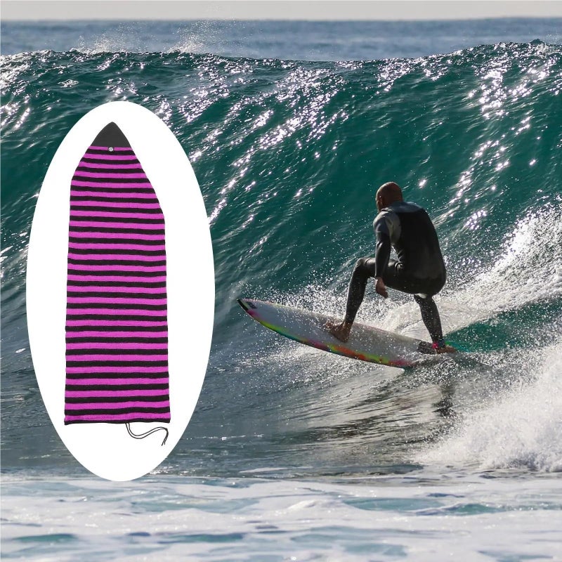 Red 6 3ft Lightweight Padded Surfboard Sock Cover with Pointed Nose for Beach Trips - Image 3