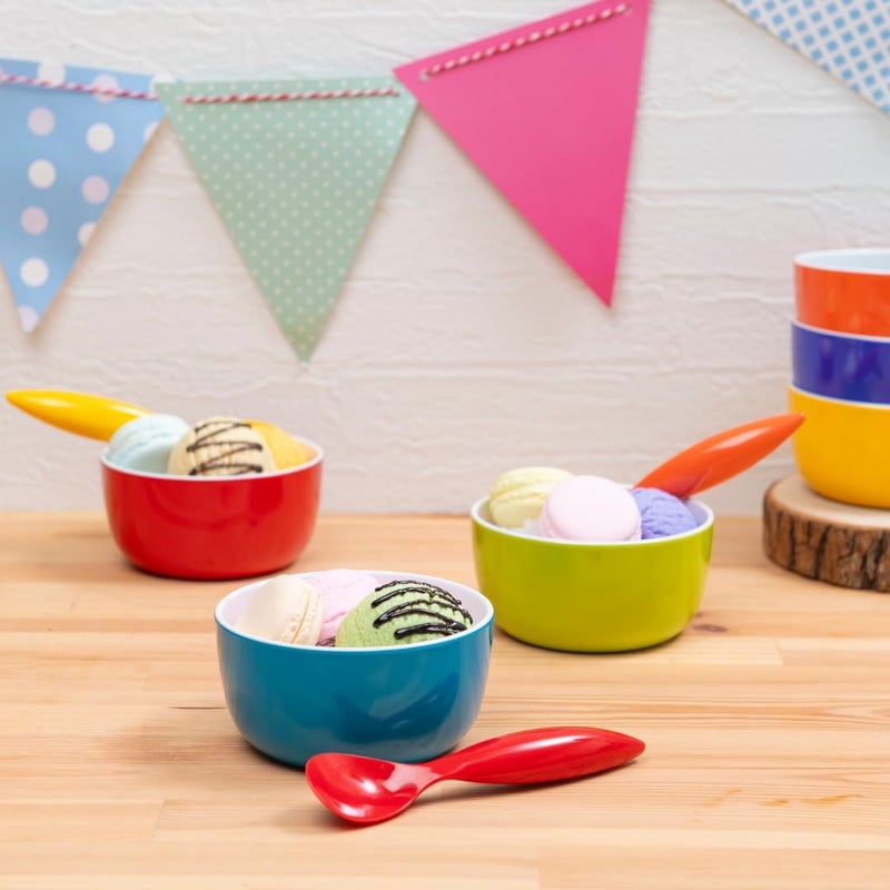 bzyoo Set of 6 Small Bowls 45 143 OZ ColorPop Melamine Bowls Dipping Bowls Dessert Snack Bowls Small Serving Bowls for Side Dishes Soups Salads Ice Cream and Parties  Bright - Image 3