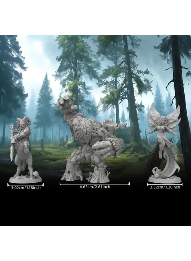 3Pcs Magic Forest Npc Miniature Figurines Dwarven Knight Troll Elf Warrior Durable ABS Tabletop RPG Dnd Figures Ideal Gift For Gamers - Image 3