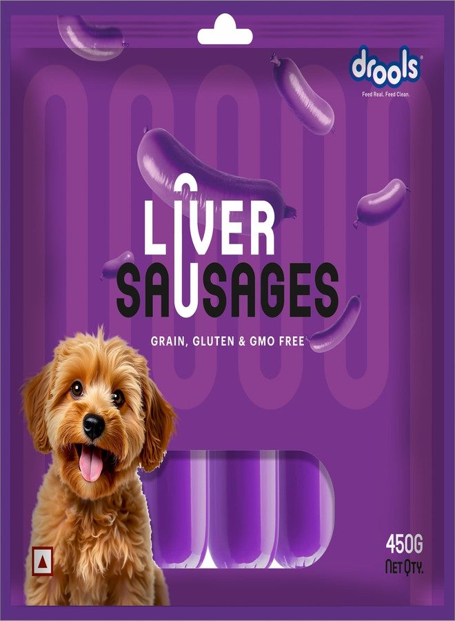 Drools Adult & Puppy Sausage for Dog, 450g | Liver Flavour | High Protein | Treat & Food Topper | Grain Free | Best for Training & Bonding | No Preservatives - Image 1