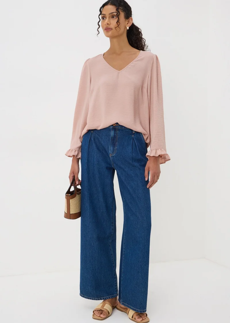 Matalan Pink Frill Sleeve Blouse