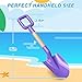 Amarlozn Beach Sand Shovels Toy for Kids Jumbo Gardening Tool Kit 16 Sturdy Long Handheld Wooden ABS Plastic Spade Scoop for Sand Snow Digging Planting Summer Winter Backyard Fun Purple Yellow - Image 4