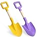 Amarlozn Beach Sand Shovels Toy for Kids Jumbo Gardening Tool Kit 16 Sturdy Long Handheld Wooden ABS Plastic Spade Scoop for Sand Snow Digging Planting Summer Winter Backyard Fun Purple Yellow - Image 2