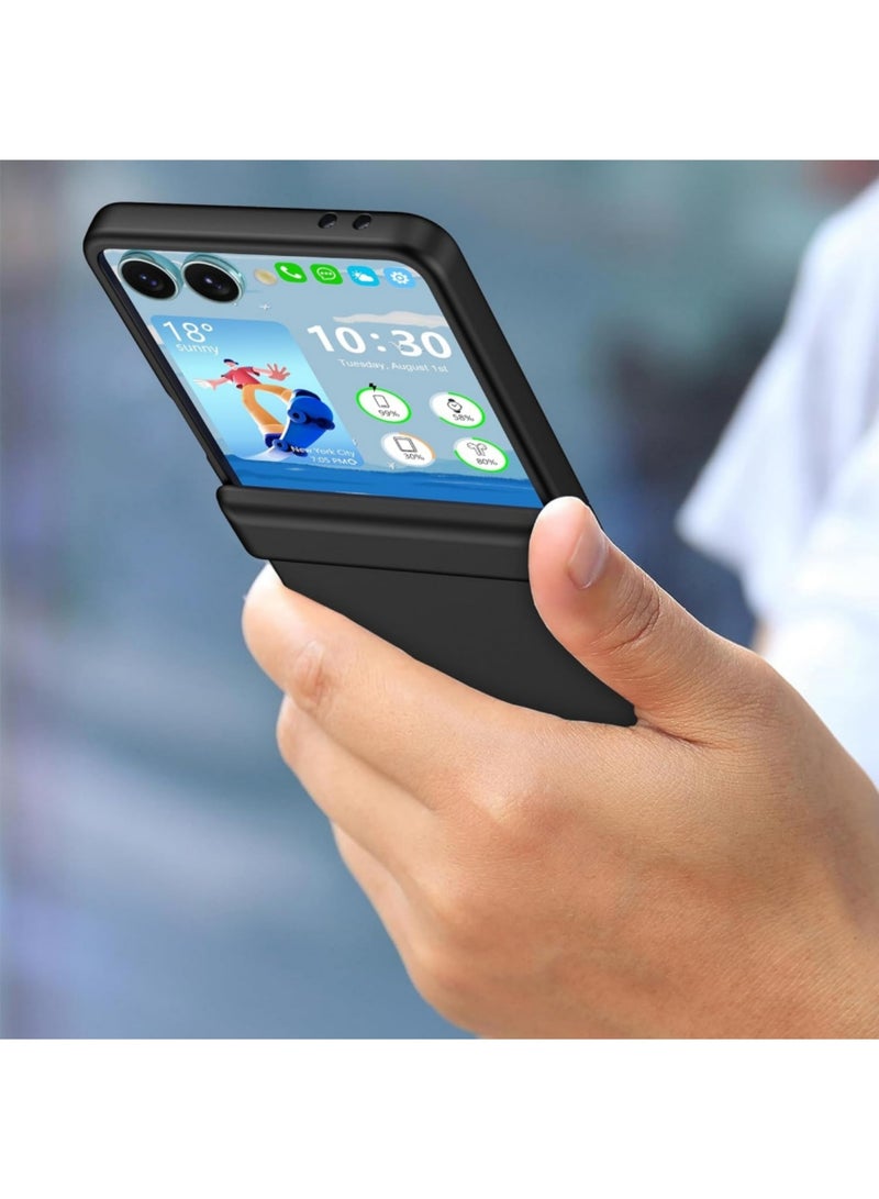 اووكاي [1+1] جراب مصمم لهاتف Samsung Galaxy Z Flip 7 5G مع عبوة واحدة من واقي الشاشة، جراب خفيف الوزن للغاية مصنوع من مادة الكمبيوتر الشخصي مع مفصلات صلبة لهاتف Samsung Z Flip 7 (أسود) - Image 4