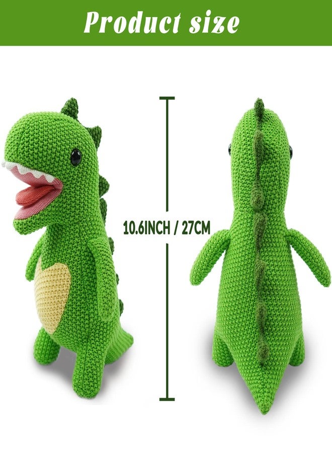 JUSTQUNSEEN Knitted Dinosaur Stuffed Animal,11 Inch Stuffed Animals Plush Dinosaur Cute Animal Dinosau rs Toy for Girl,Soft Toy Cotton Plush Knitte Stuffed Animals Birthday - Image 2