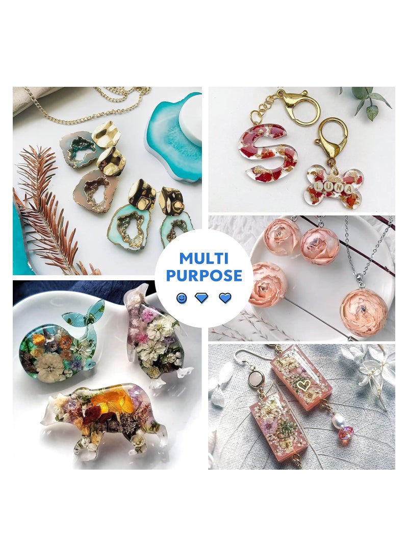 SYOSI غراء شفاف من النوع الصلب من راتنجات الإيبوكسية المعالجة بالأشعة فوق البنفسجية لصنع المجوهرات بنفسك، وتزيين الحرف اليدوية، راتنج شفاف معالج بأشعة الشمس نشط لقوالب الراتينج والصب والطلاء، 100 جرام - Image 5