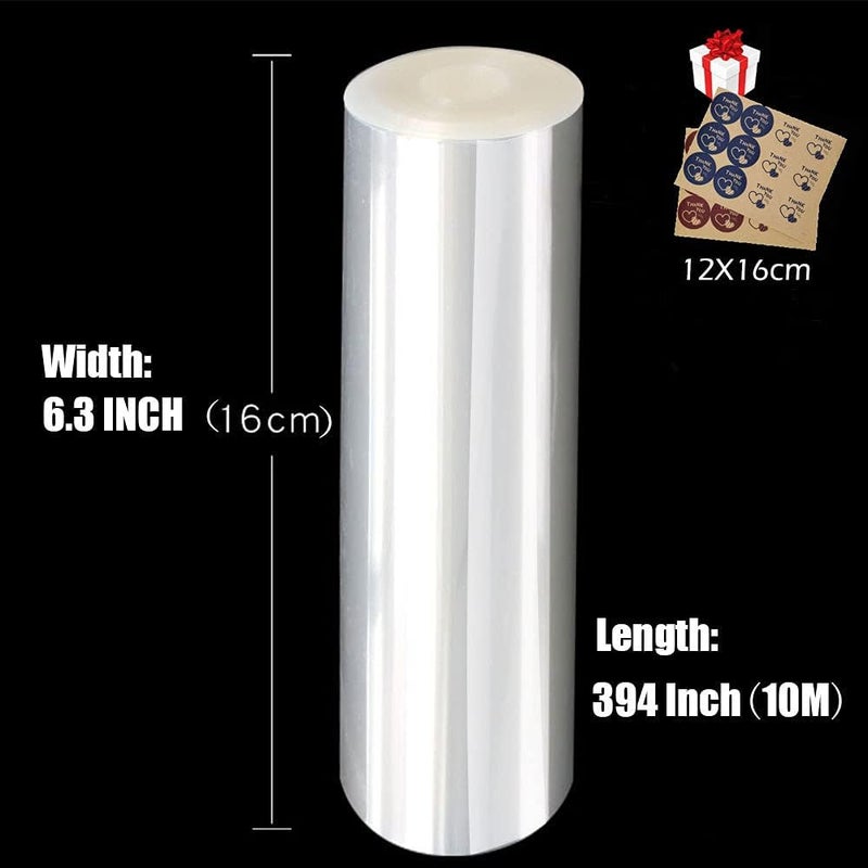 DATANYA Cake Collars 6.3 x 394inch Acetate Rolls Clear Cake Strips Transparent Mousse Cake Collar Acetate Sheet for Baking, Surrounding Edge Decorating + Bonus with Delicate Stickers - Image 2