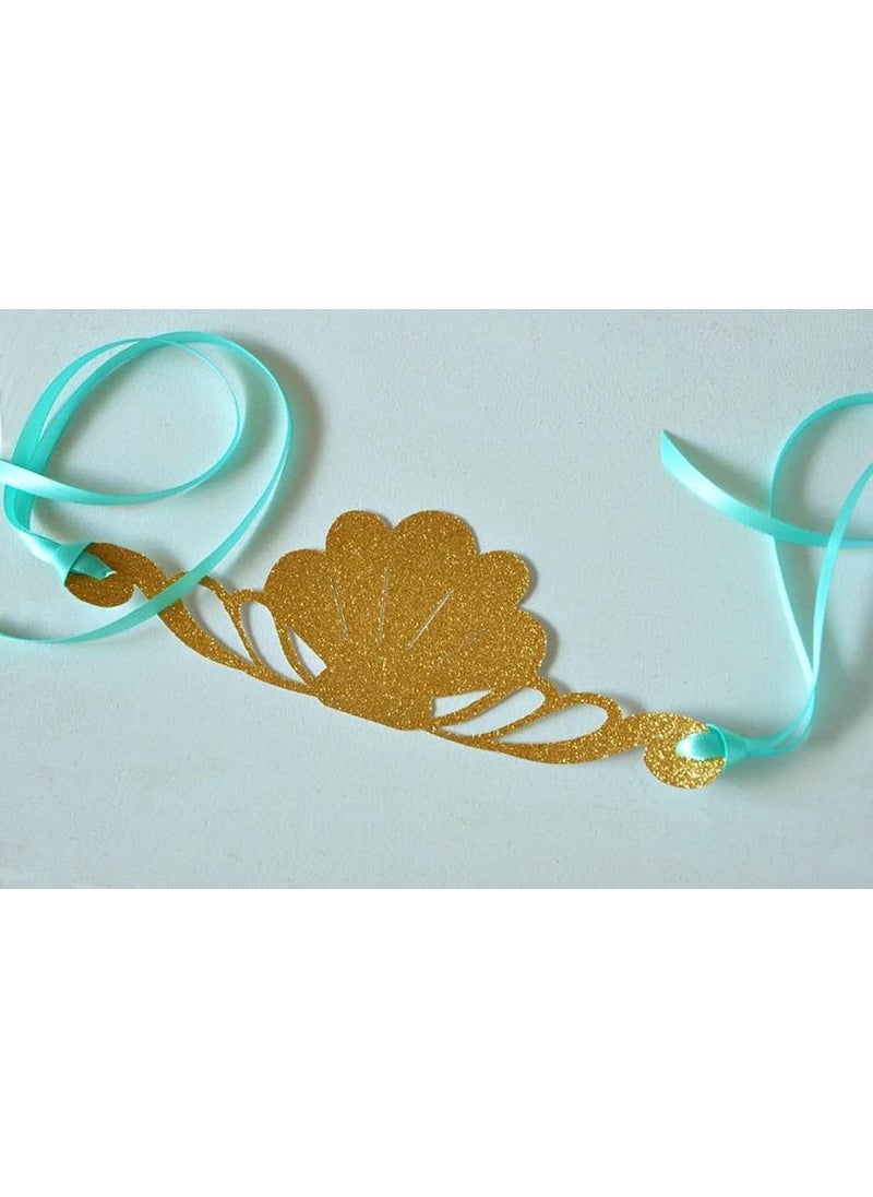 Confetti Confetti Mermaid Crowns Pack of 12 Mermaid Party Mermaid Birthday Party Under the Sea Party Seashell Crown Mermaid Party Supply Mermaid Party Hat  - Image 3