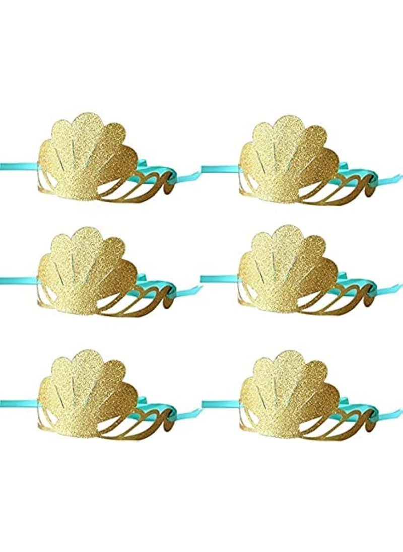 Confetti Confetti Mermaid Crowns Pack of 12 Mermaid Party Mermaid Birthday Party Under the Sea Party Seashell Crown Mermaid Party Supply Mermaid Party Hat  - Image 1