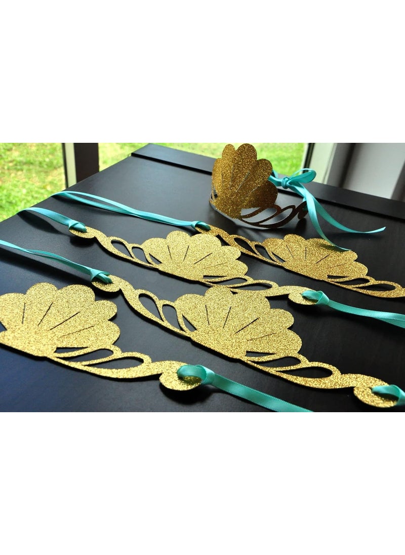 Confetti Confetti Mermaid Crowns Pack of 12 Mermaid Party Mermaid Birthday Party Under the Sea Party Seashell Crown Mermaid Party Supply Mermaid Party Hat  - Image 5
