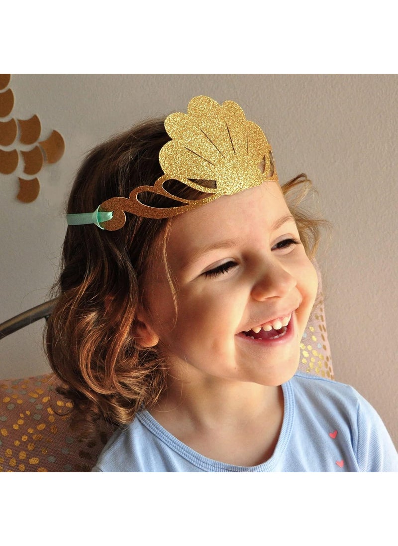 Confetti Confetti Mermaid Crowns Pack of 12 Mermaid Party Mermaid Birthday Party Under the Sea Party Seashell Crown Mermaid Party Supply Mermaid Party Hat  - Image 4