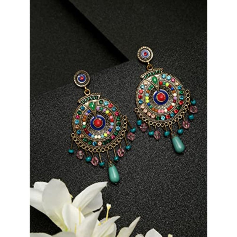 Youbella Jewellery Bohemian Multi-Color Earrings For Girls And Women - Image 4